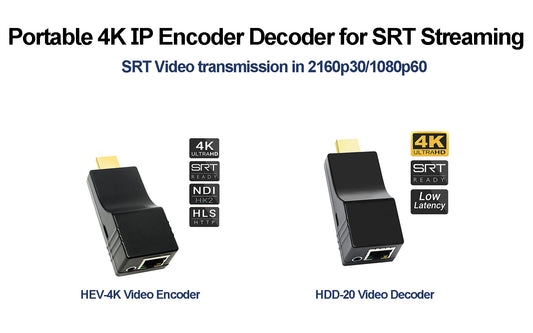 DDMALL HEV-4K + HDD-20 HDMI Encoder Decoder for 4K SRT Streaming with SRT