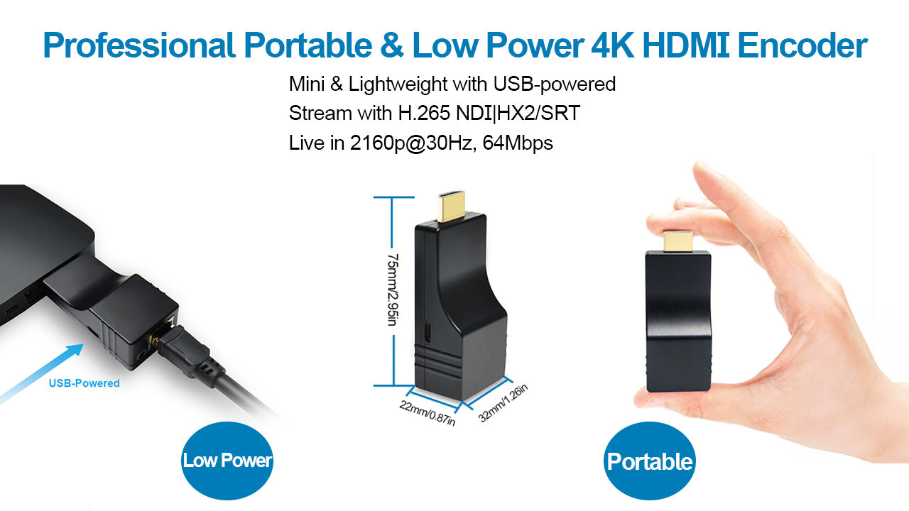 DDMALL HEV-4K 4K NDI Encoder, Support NDI|HX2, H.265 H.264 HDMI Encoder for Live Streaming