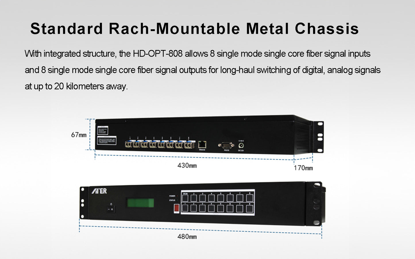 DDMALL HD-OPT-808 8x8 Integrated Optic Fiber Matrix Switcher