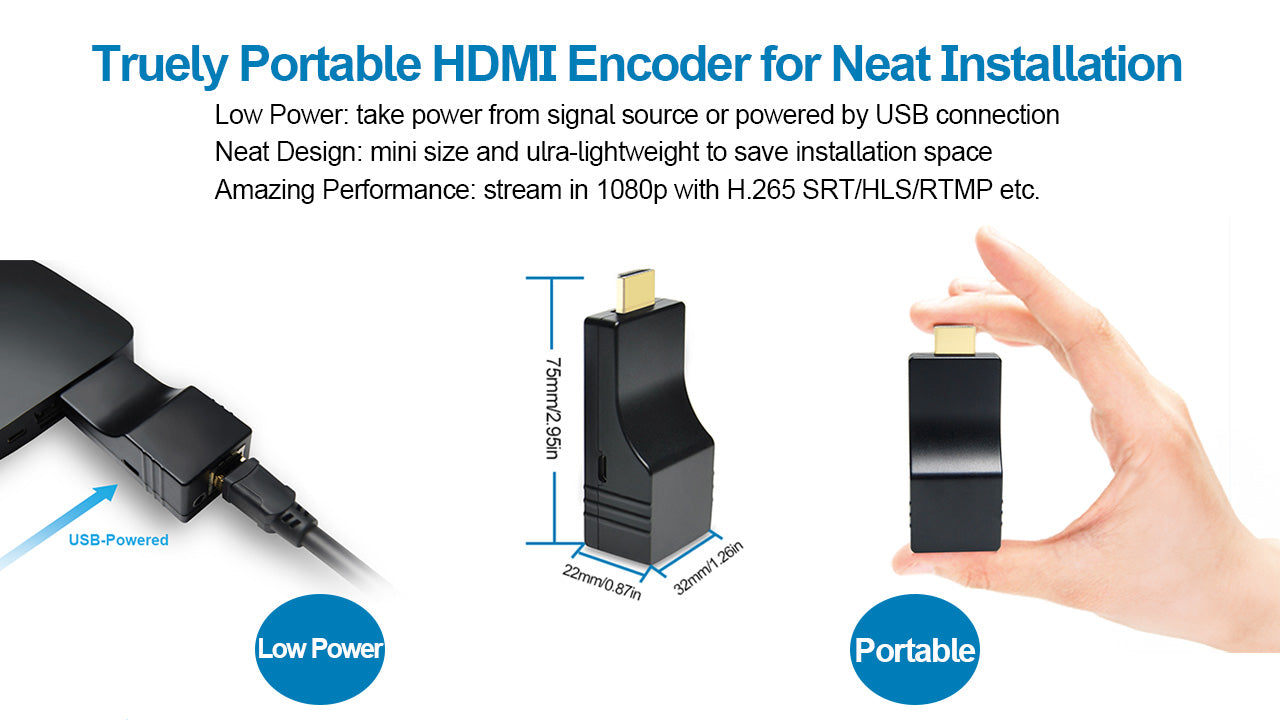 DDMALL AVC-2K 2K H.265 HDMI Video Encoder for Live Streaming, Support SRT, RTMP, ONVIF, Cloud Protocol