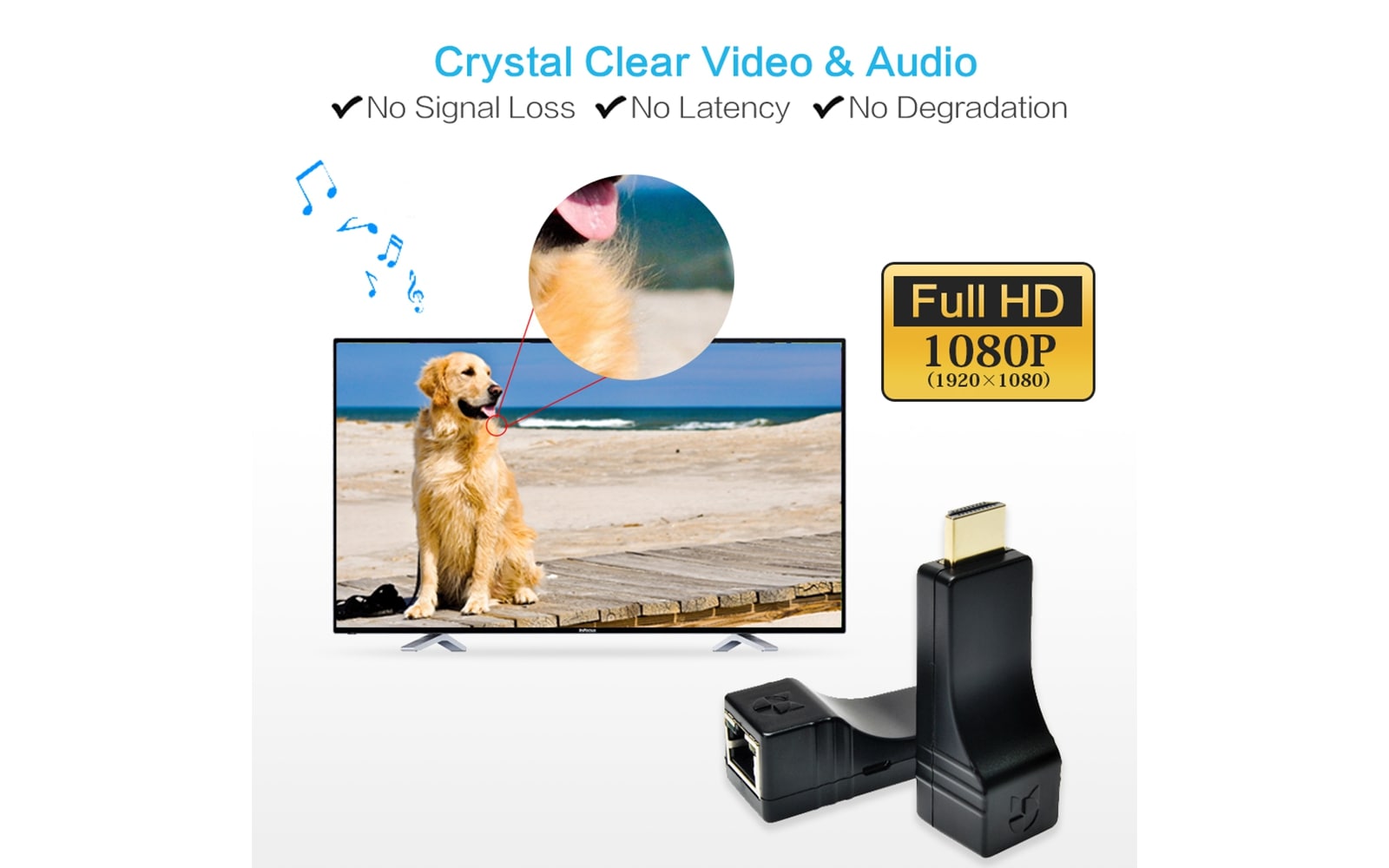 HE-20 2K HDMI over Cat6 Extender - crystal clear video and audio
