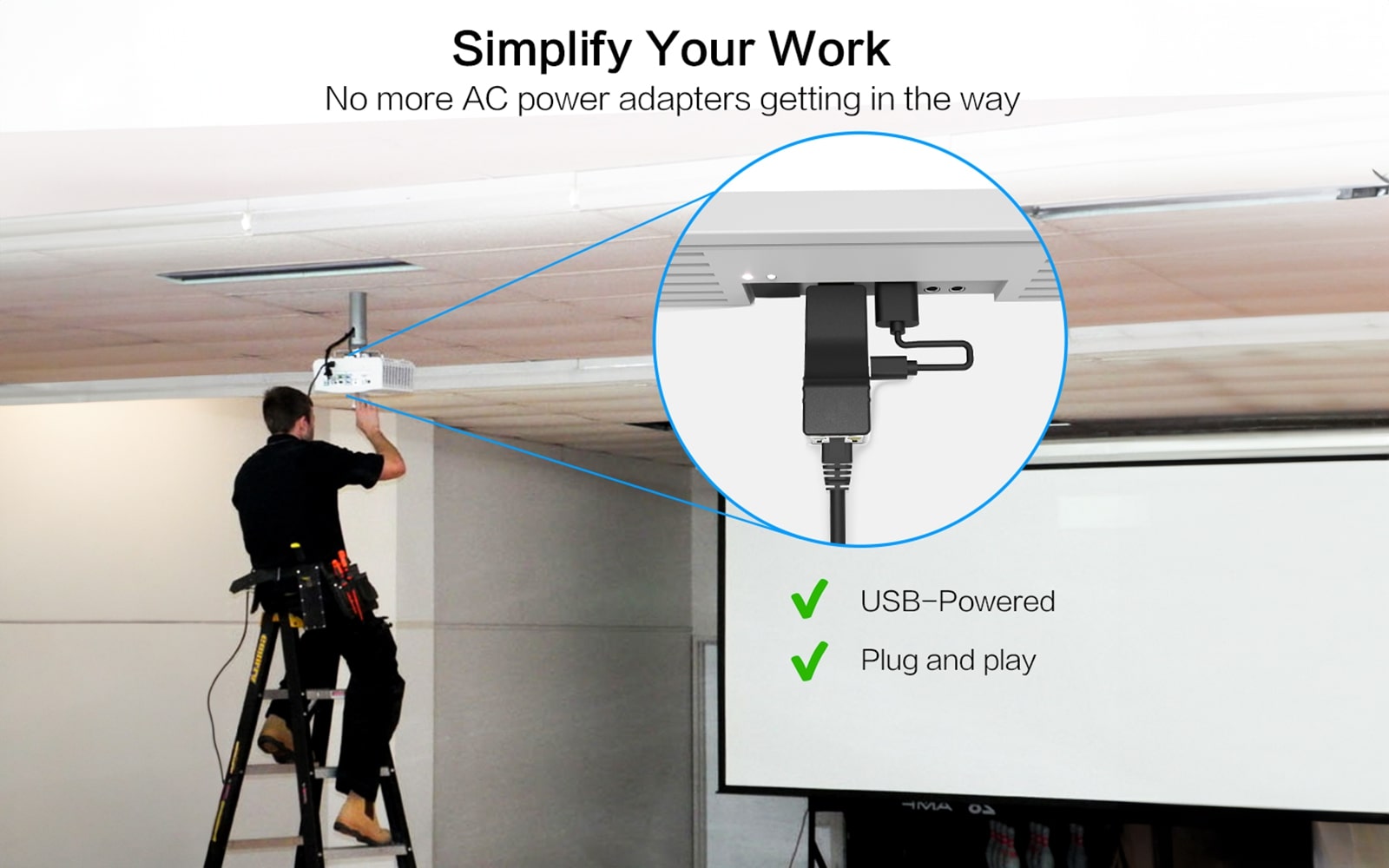 HIP-10RX HDMI Receiver Extender -no more ac power adapters