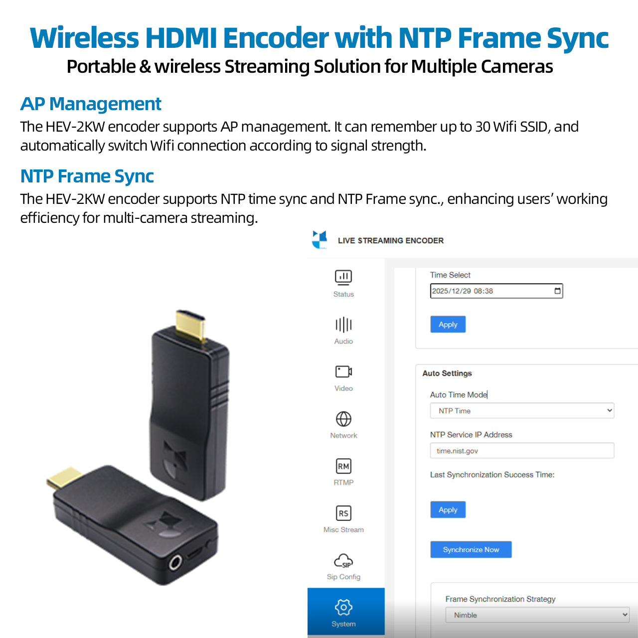 DDMALL HEV2KW & DD2KW 1080p Wireless HDMI Encoder & Decoder Pair for Streaming