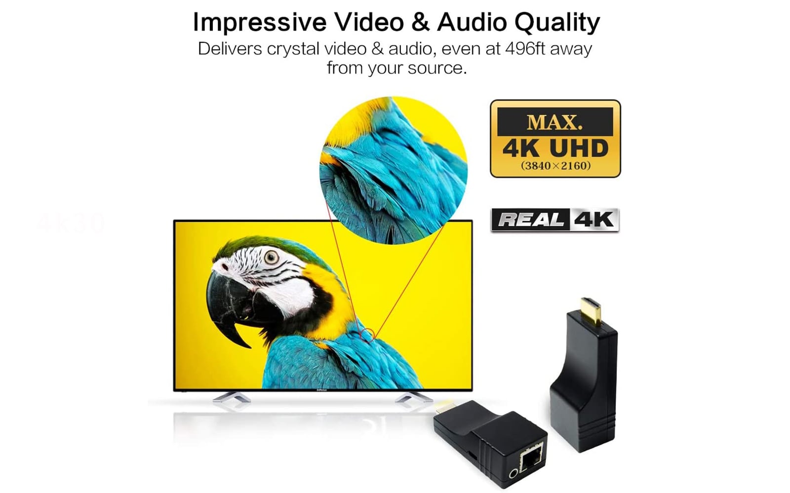 HIP-20RX 4K HDMI over IP Extender-impressive video and audio quality