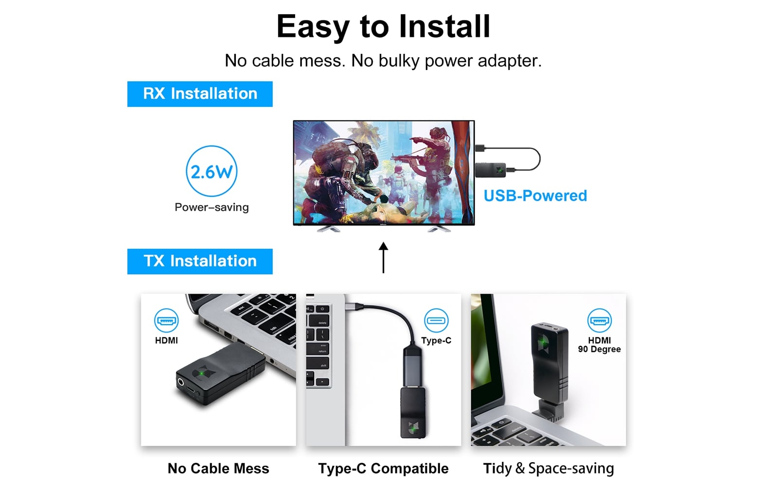 whe-20t 4k wireless hdmi extender tranmitter-easy to install
