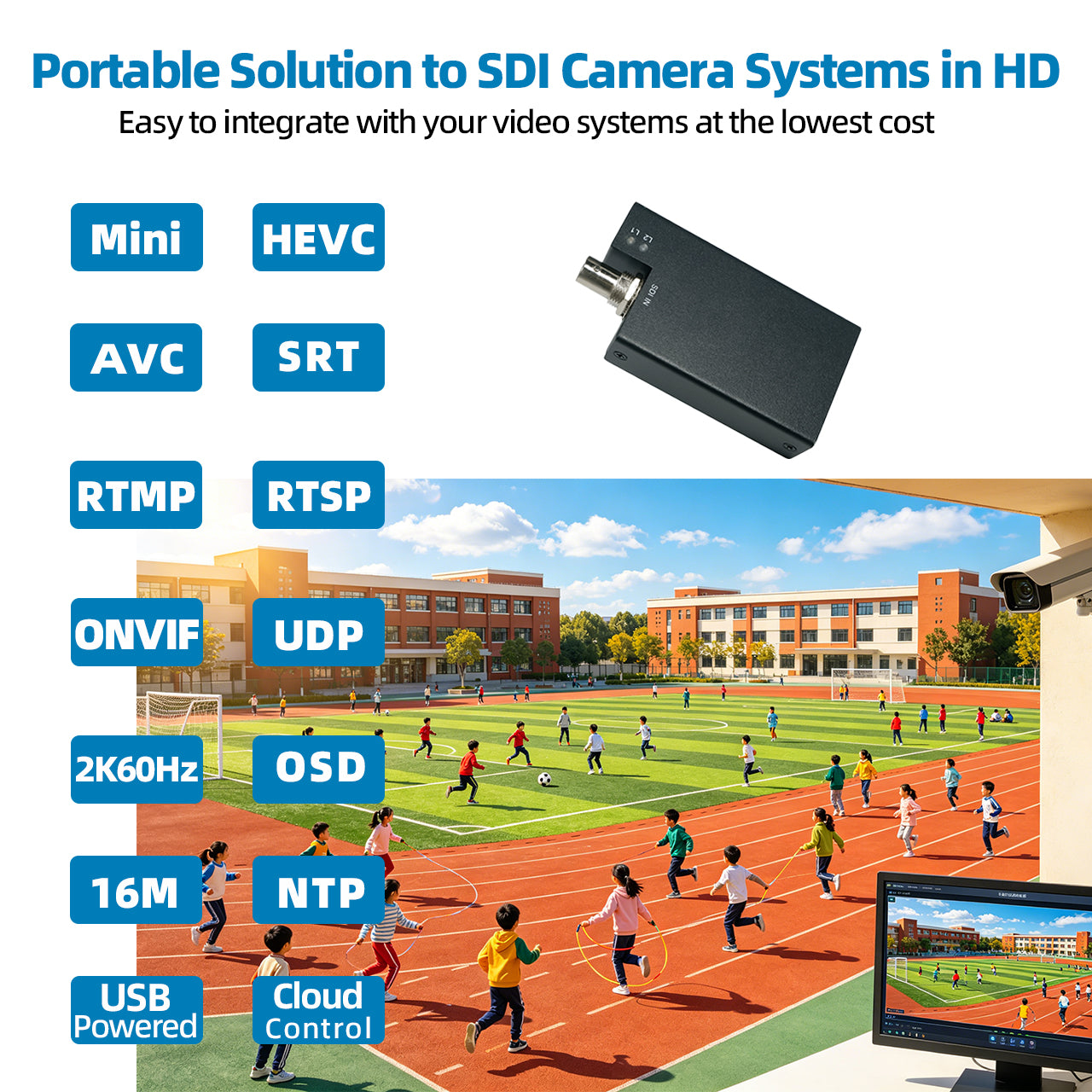 DDMALL SEV-2K 3G SDI to IP Encoder for Streaming in 1080p@60Hz H.265