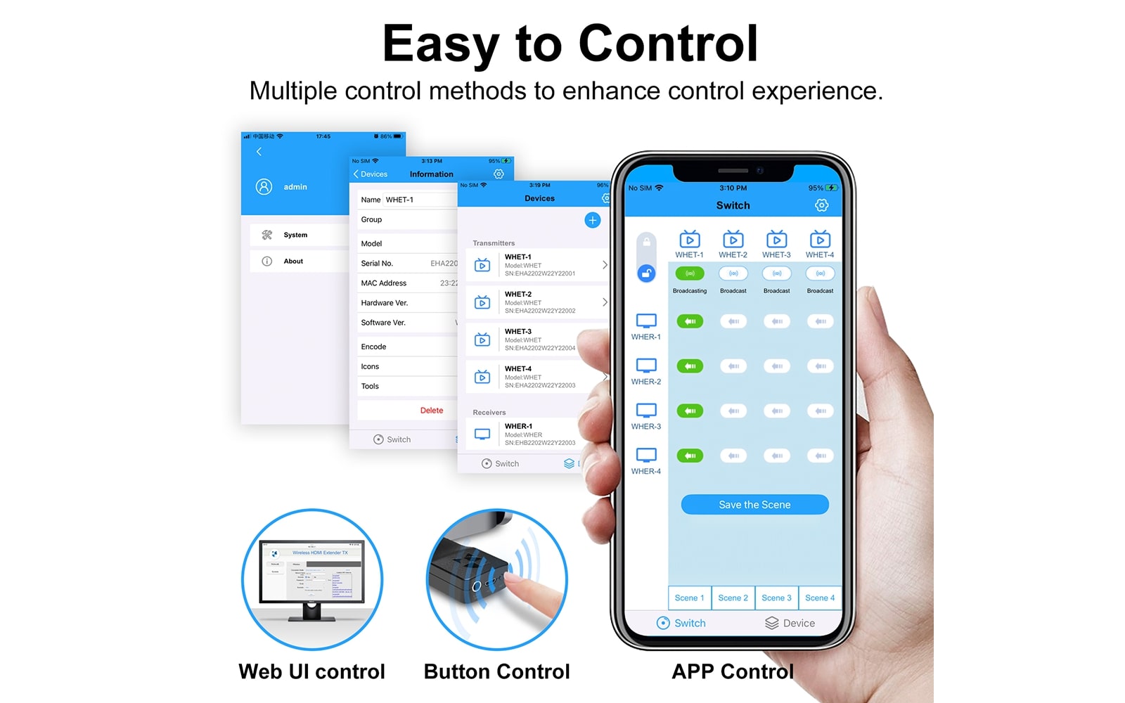whe-20t 4k wireless hdmi extender tranmitter-easy to control