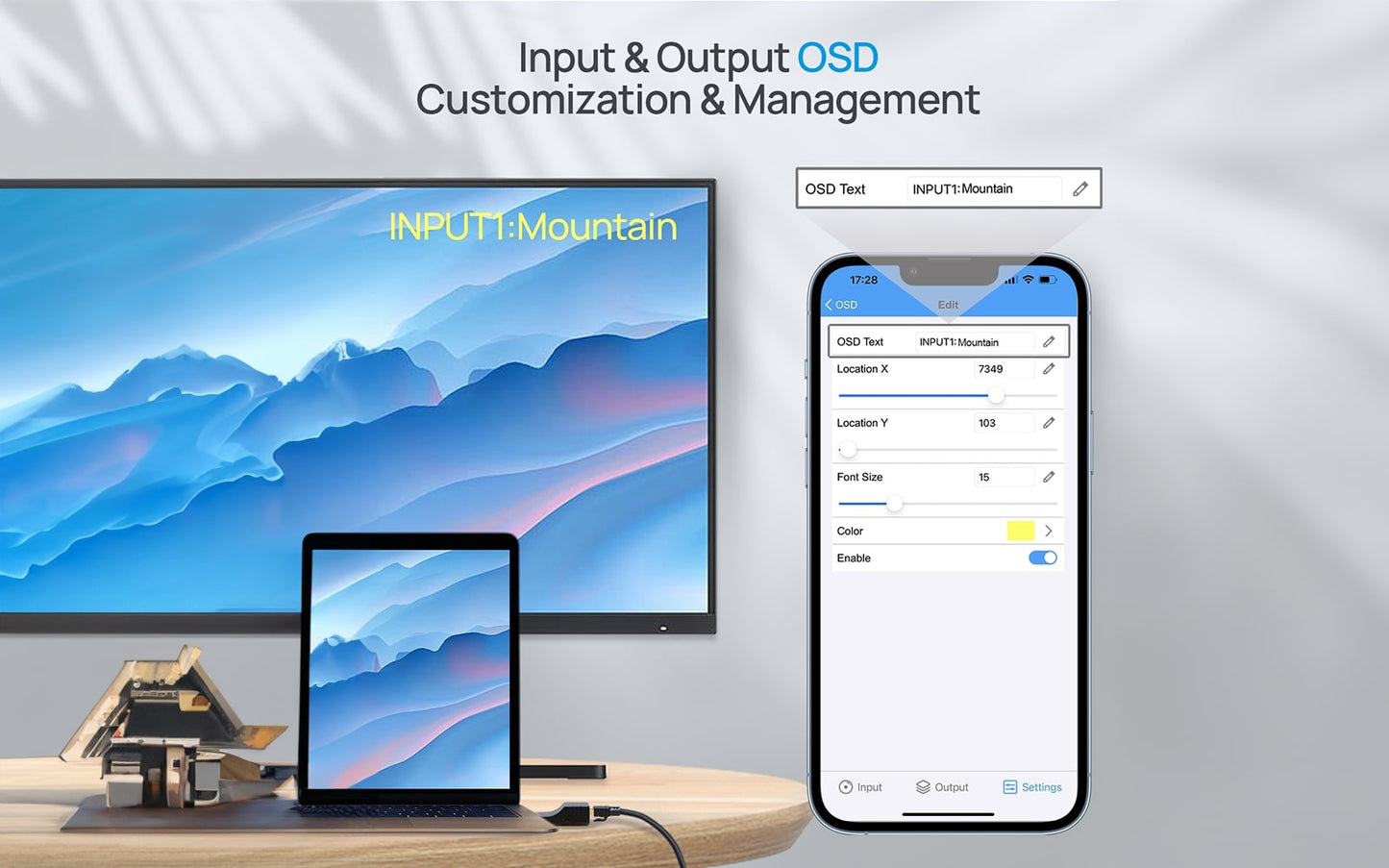 HIPM10 HDMI over IP Transmitter and Receiver Matrix-input and output osd