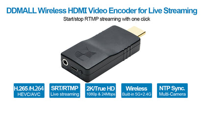 DDMALL New HEV-2KW HDMI Wireless Live Stream SRT Encoder in 1080p