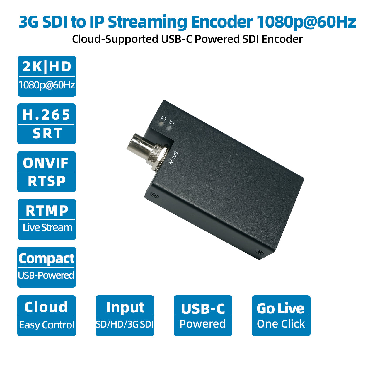 DDMALL SEV-2K 3G SDI to IP Encoder for Streaming in 1080p@60Hz H.265