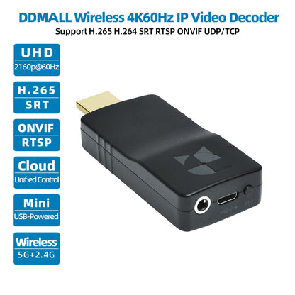 DDMALL HDD-20W 4K60 IP Stream Video Decoder RTSP ONVIF Camera Decoder
