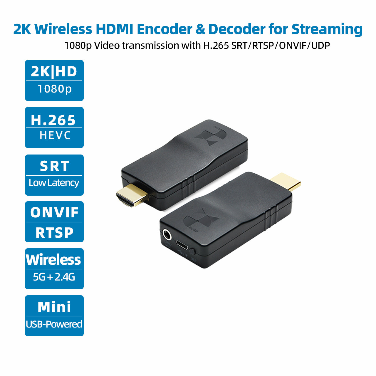 DDMALL HEV2KW & DD2KW 1080p Wireless HDMI Encoder & Decoder Pair for Streaming