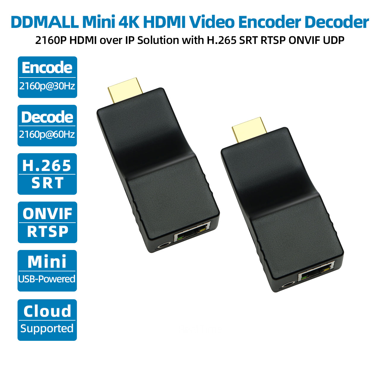 DDMALL HEV4K HDD20 HDMI Encoder Decoder for 4K SRT Streaming with SRT