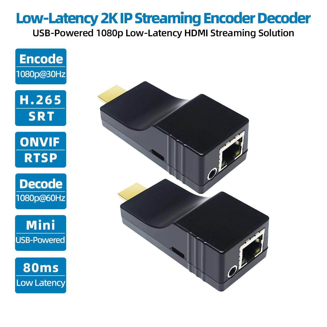 DDMALL HEV2K & HDD10 2K HDMI Encoder Decoder for Streaming in Low Latency