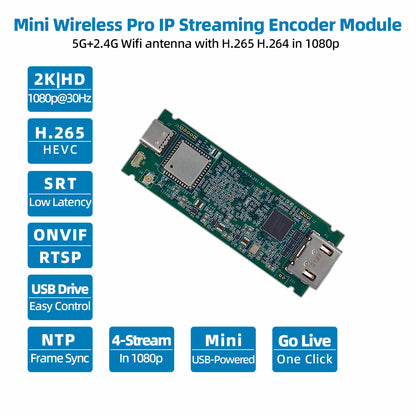 DDMALL HEM-2KW Wireless HDMI to IP Encoder Module for 2K SRT/RTMP/ONVIF/RTSP Streaming