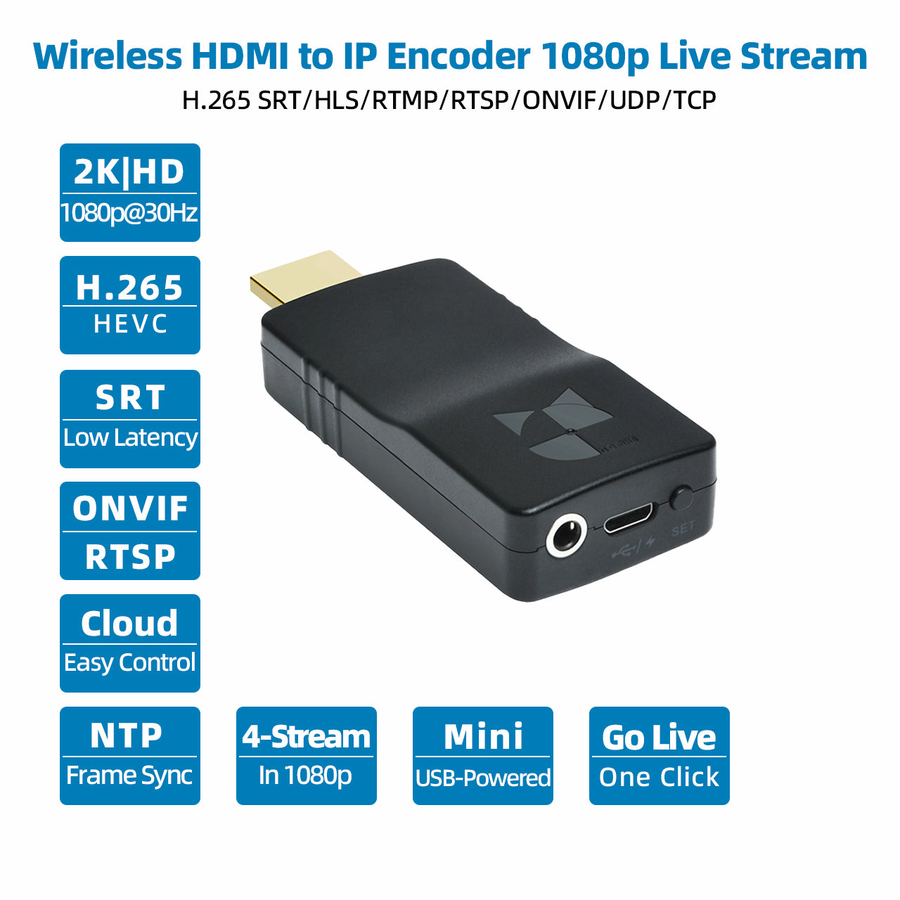 DDMALL New HEV-2KW HDMI Wireless Live Stream SRT Encoder in 1080p