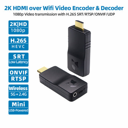 DDMALL HEV2KW & DD2KW 1080p Wireless HDMI Encoder & Decoder Pair for Streaming