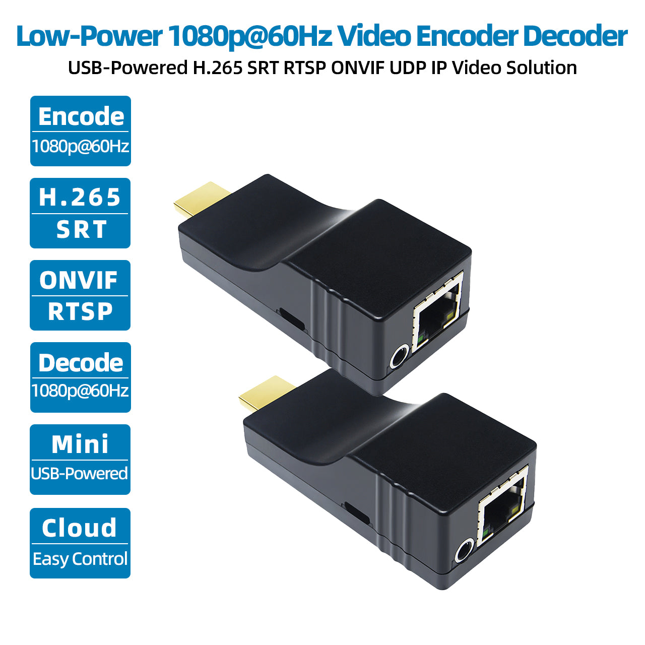 DDMALL CEV2K HDD10 HDMI Encoder Decoder for 1080p@60 IP Streaming with H.265