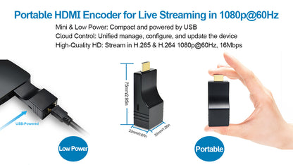 DDMALL CEV-2K HDMI Encoder for SRT Streaming, 1080P@60Hz Live Video Encoder Support Cloud