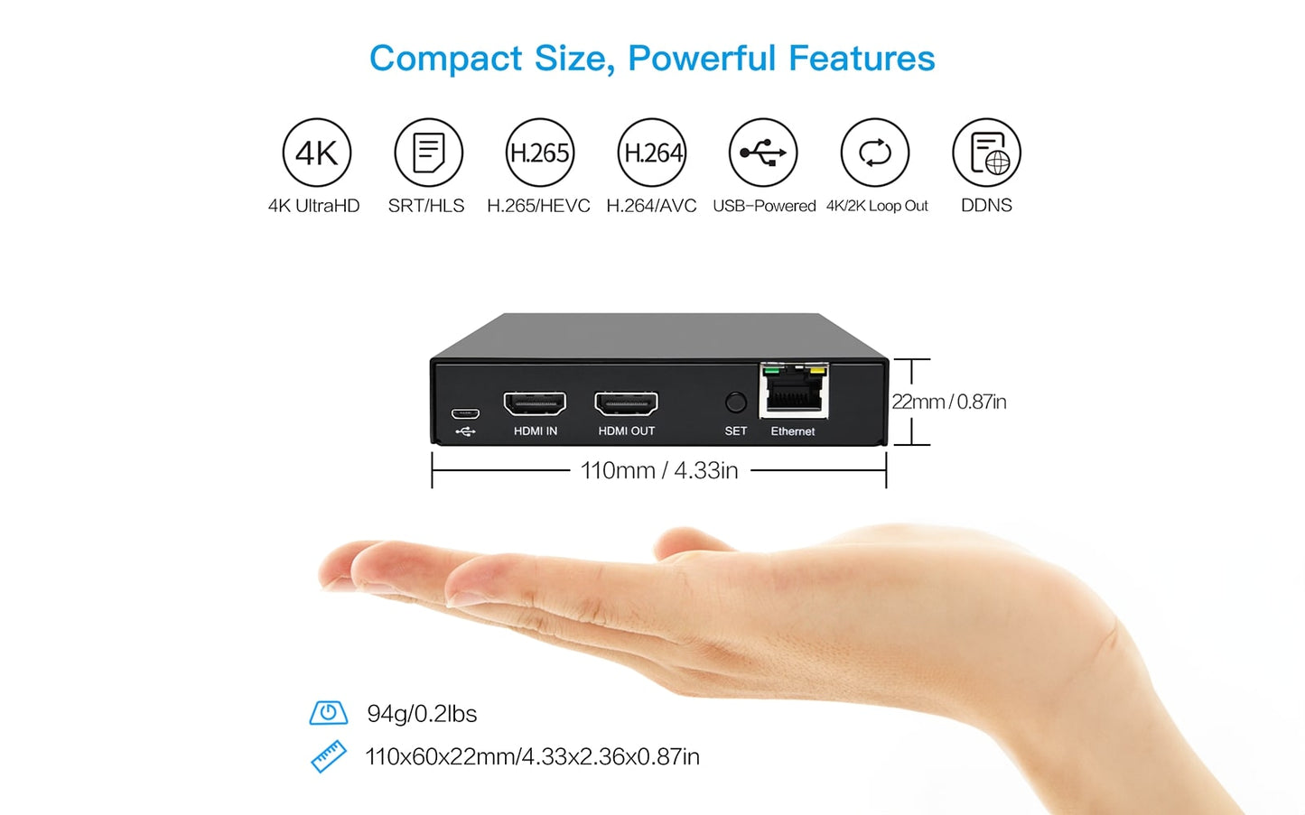 4K Local Loopout HDMI Video Encoder - Power Features - DDMALL
