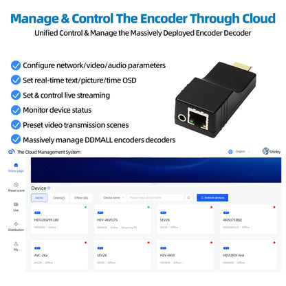 DDMALL HEV2K & HDD10 2K HDMI Encoder Decoder for Streaming in Low Latency