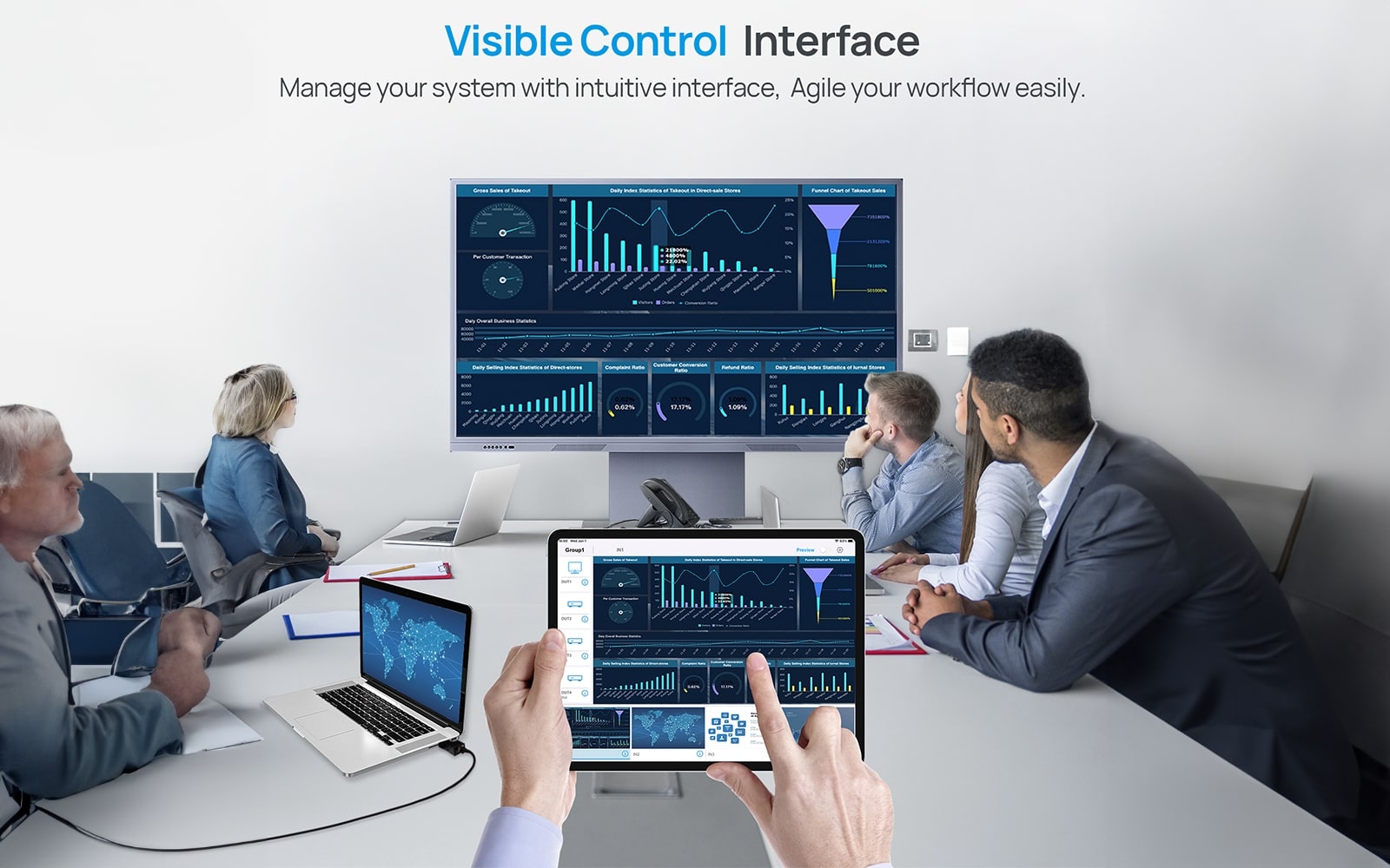 HIPM10 HDMI over IP Transmitter and Receiver Matrix-visible control interface