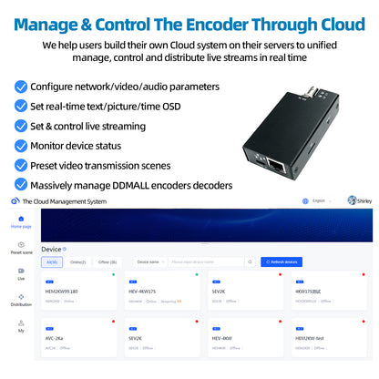 DDMALL SEV-2K 3G SDI to IP Encoder for Streaming in 1080p@60Hz H.265