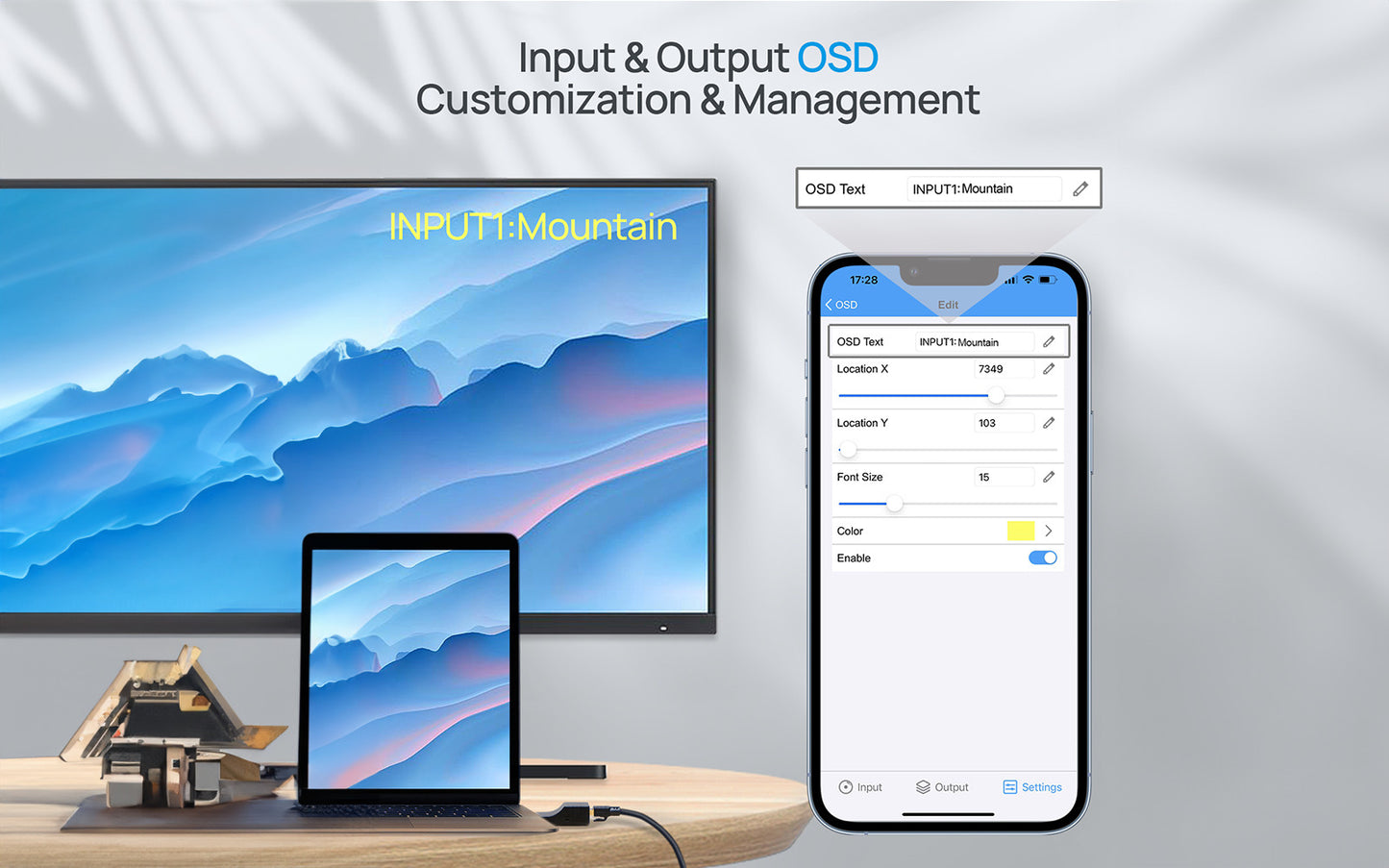 input and output osd customization