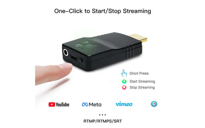 ip streaming encoder- one click to start or stop streaming